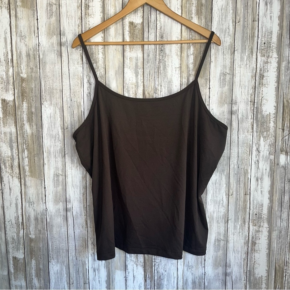Lane Bryant Brown Cami Tank Top Stretch Adjustable Straps Plus Size 22/24W